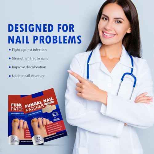 Nail Patches 63 PCS Toenail Treatment Extra Strength 8-Hour Overnight Nail Fast Acting Repair Effortless Hydrogel Nail Care and Repair for Damaged Nails Overnight Renewal for Men and Women