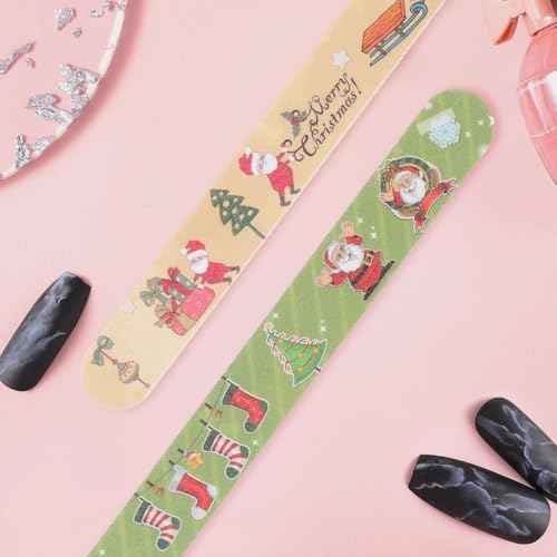 12Pcs Nail File Set Professional Nail Files Buffering Files Reusable Christmas Manicure Pedicure Polisher DIY Tools Styling Tools for Home or Professional Salon Use