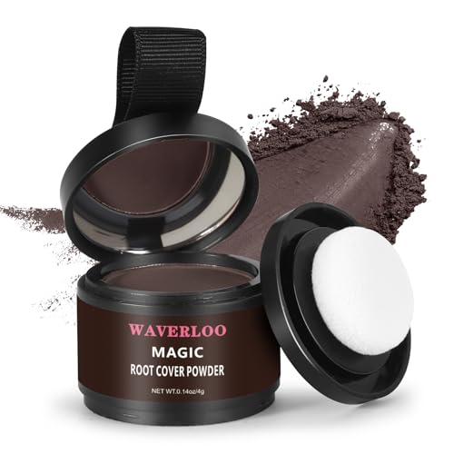Waverloo Magic Root Cover Up Instantly Conceals High Forehead & Hair Loss - Sweat & Waterproof Root Touch Up Hair Powder for Women & Men (Dark Brown, 4g)