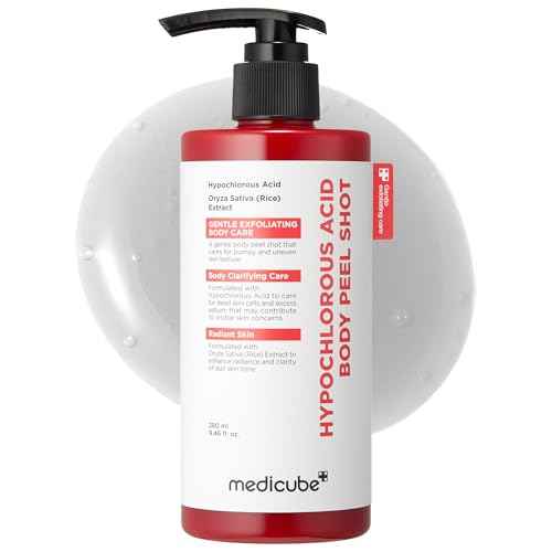 medicube Hypochlorous Acid Rice Body Peel Shot | Gentle Body Exfoliating Serum for Dead Skin Cells, Rough Patches & Uneven Texture | Rice Extract, Panthenol for Hydrating & Smoothing Care | 9.46 fl.oz