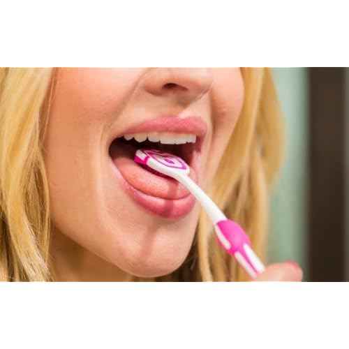 Soft Bristles Tongue Brush for orabrush - Gentle on Gag Reflex£¬Ergonomic Design, Freshens Breath for Improved Dental Hygiene£¬4 Tongue Scrapers - 4 pack