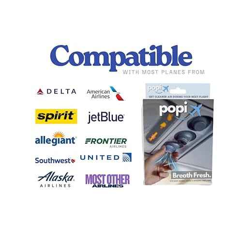 Popi Airplane Vent Cover Hygienic Silicone, Activated Carbon and Pure Copper, Slip On Design for 2 People, Fits All Airplanes