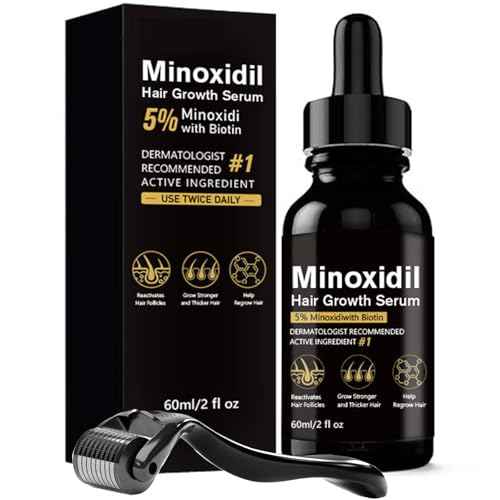 5% Minoxidil for Men Hair, Minoxidil Hair Growth Serum for Women Hair Growth, Men Beard Growth, Hair Loss Treatment with Dropper Applicator & Massage Tool