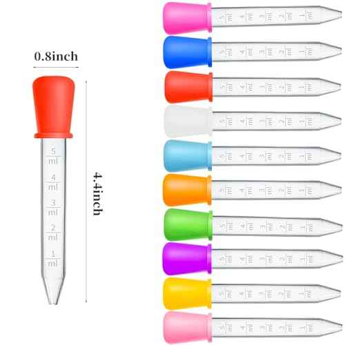 Liquid Droppers, 30 Pcs 5ml Medicine Droppers for Kids, Silicone Pipettes Dropper with 1 Clean Brush, Small Plastic Eye Dropper for Kids Medicine, Candy Mold, Gummy Bear, Gelatin, Oil, Crafts