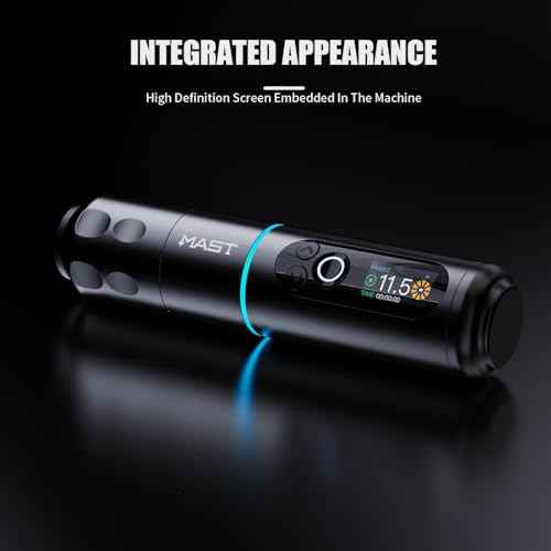 Mast Archer2 Cordless Tattoo Gun, Tattoo Machine Brushless Motor, Seamless Frame, 2000 mAh Battery, 3.5mm Stroke Length (Black)