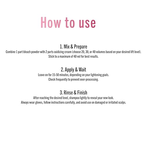 9 Level Bleaching Powder For Hair 17.64 oz - 500g 1.1lbs, Premium 9+ Dust Free Violet , Extra Strength, Up to 9 Levels of Lift, Hair Bleach, Hair Lightener, Hair Bleach Powder