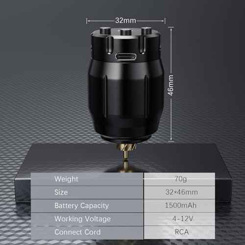 Wireless Tattoo Power Supply Rechargeable Cordless Tattoo Battery Pack 1500mAh RCA Connector LED Digital Display for Rotary Tattoo Pen Machine
