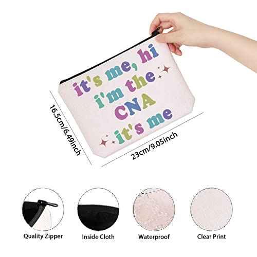 CNA Gift Certified Nursing Assistant Gift It's Me, Hi I'm The CNA It's Me Zipper Makeup Bag Nurse Gift (CNA)