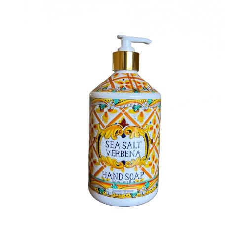 Home and Body Company Hand Soap Villa Flora Collection 16 FL/473ml Bottles infused with Essential Oils (SET OF 4) Sea Salt Verbena, Coconut Citrus, Orchid Vanilla, and White Jasmine