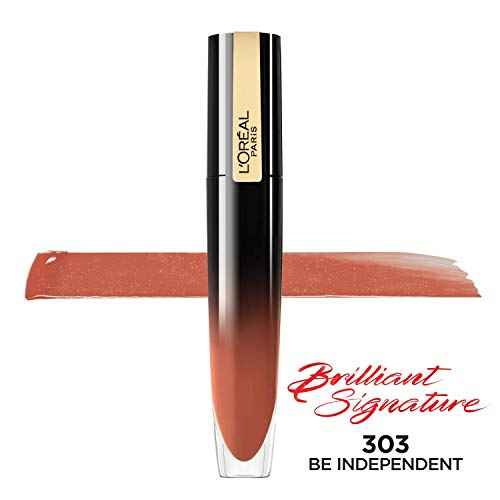 L'Oreal Paris Brilliant Signature Shiny Lip Stain Lipstick, Be Independent,0.21 Fl Oz.