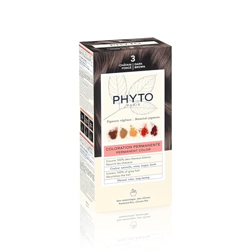 PHYTO Phytocolor Permanent Hair Color with Botanical Pigments, 100% Grey Hair Coverage, Ammonia-free, PPD-free, Resorcin-free, 0.42 oz