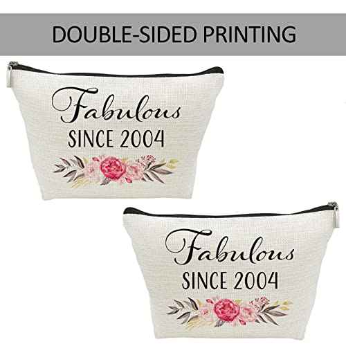 21st Birthday Gifts for Girls, Sweet 21 Year Old Gift Makeup Bag, 21 Birthday Gift Makeup Bags for Her, Sister, Friend, Daughter, Teen Girl Gifts Makeup travel Bag, Cosmetic Bag, Fabulous Since 2004