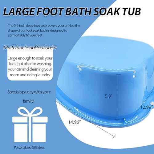 JOYMAY Foot Soaking Bath Basin, Soaking Tub, Large Basin, Feet Pedicure|Foot Massager, Ideal for Relaxation & Stress Relief - Perfect for Home & Spa Use (Blue)