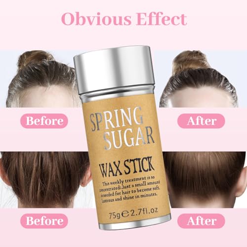 4 Packs Set Hair Wax Stick Slick Back Hair Edge Brush Pink Comb Wax Stick for Hair Flyaways, Styling Products Essentials Stuff for Women, Kids and Clean Girl