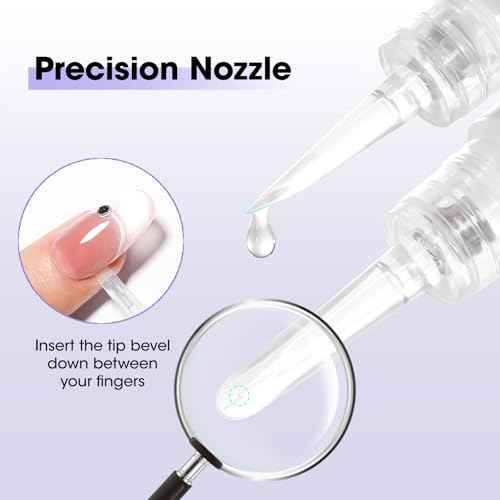Gellen Nail Glue Remover, 2 Pcs Upgraded Glue Remover Pen for Press on Nails, Non Acetone Press on Removal, 10s Quick Remove for Nail Tips Fake Nails Solid Glue Gel