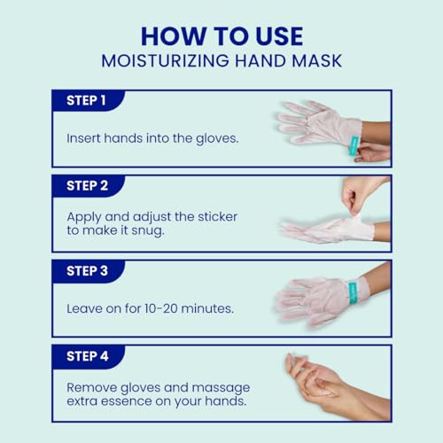FACETORY Soft Hands Moisturing Hand Mask with Softening Shea Butter, Almond Seed Oil, and Ferments - Hand Spa Nourishing and Renewing Hand Sheet Mask for Dry, Rough Hands and Cuticles - 3 Pairs