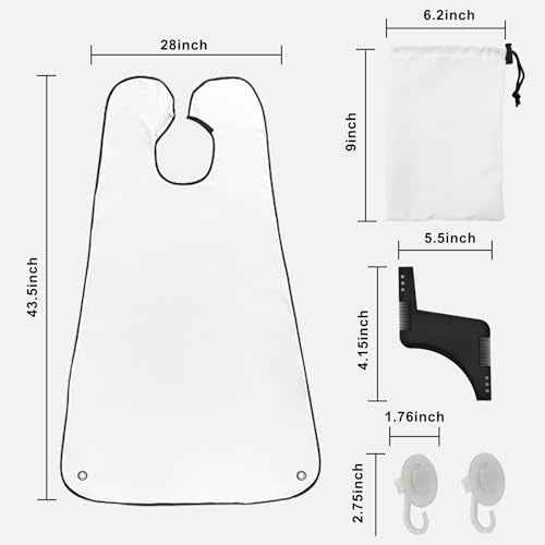 Beard Bib Apron Gift Beard Bib Catcher for Men-shaving bib for men Fathers Day,Valentines Day