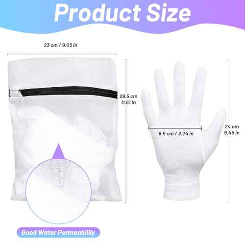 6 Pairs 100% Moisturizing Gloves for Dry Hands Overnight, Selizo 10 Pairs White Cotton Gloves for Women Eczema, Hand Moisturizer Sleeping Spa Gloves for Dry Hands Eczema