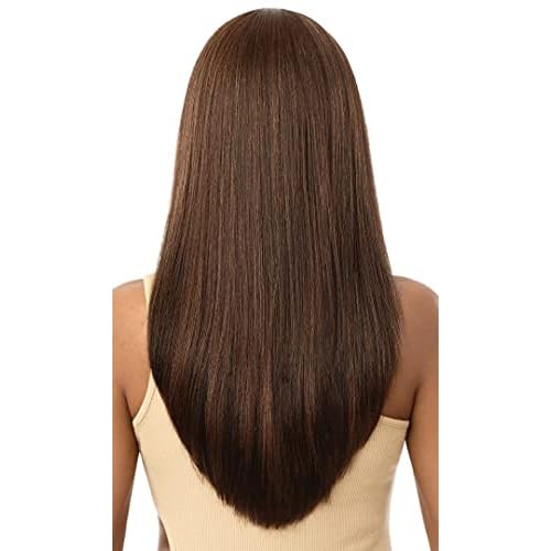 Outre 100% Human Hair Blend 13X6 Hand-Tied 360 Lace Frontal Wig - MARISA (Color:1B Off Black)
