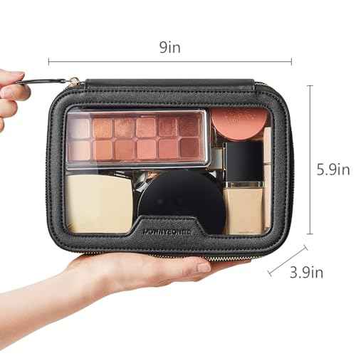 ROWNYEON Clear Makeup Case Toiletry Bag Multipurpose Travel Makeup Train Case Portable Cosmetic Organizer Transparent Storage Bag