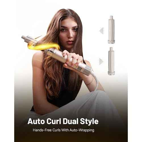 6 in 1 Air Wrap Hair Styler Dryer Brush Multi-Styler - High Speed Hair Styling Tools with No Heat Damage - Auto Airwrap Curler as A Gift for Fast Drying Curling Smoothing Volumizing Frizz-Free