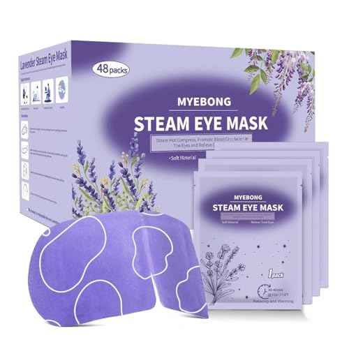 48 Packs Steam Eye Mask for Dry Eyes, Warm Compress Eye Mask, Self Heating Eye Masks Help for Dark Circles, Puffy Eyes, Disposable Heated Eyes Mask for Sleeping Relief Stress Eye Fatigue