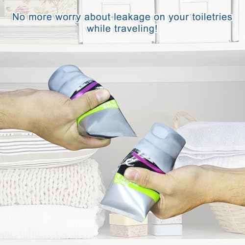 8 Pack Silicone Bottle Covers for Travel, Cruise Must Haves, Travel Essentials for Women Men, Travel Size Toiletries, Cruise Ship Essentials, Travel Accessories Luggage, Elastic Sleeves Leak Proofing