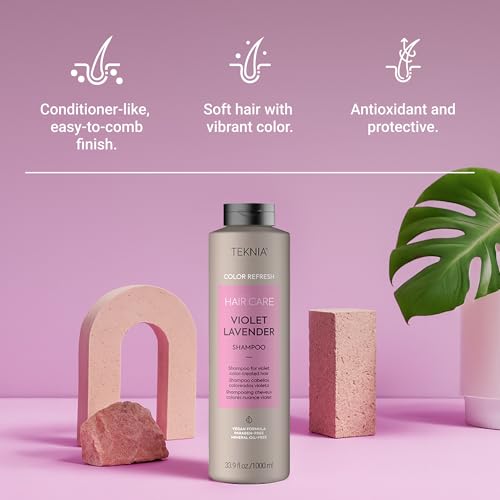 LAKM? Teknia Violet Lavender Color Refresh Shampoo, Color Depositing Shampoo for Purple Hair, 33.8 Fl Oz