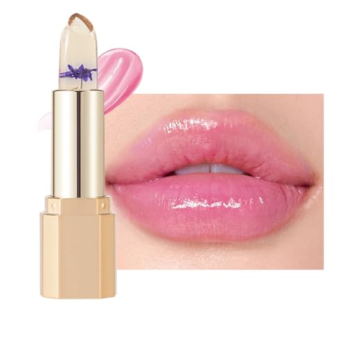 BINGBRUSH PH Color Changing Lipstick ? Jelly Flower Lip Balm, Temperature-Activated Moisturizing Lip Tint, Long-Lasting Crystal Clear Lipstick for Women, Natural Glow & Hydration (02# Blue Fairy)