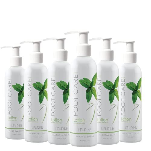 L¡¯EUDINE Foot Lotion ? Pack of 6 - Foot Care Cream with Arnica, Cocoa Seed Butter, Vegetable Glycerin, Mint ? Foot Lotion for Dry Cracked Feet and Calluses ? Refreshing and Moisturizing Foot Cream