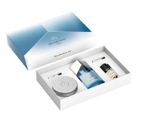 Mercedes Benz Sea LSA Giftset - Men's Cologne Gift Set - 3 Colognes for Men, Hair Oil, Solid Shower Gel Body Wash - Grooming Essentials - 5 Pc