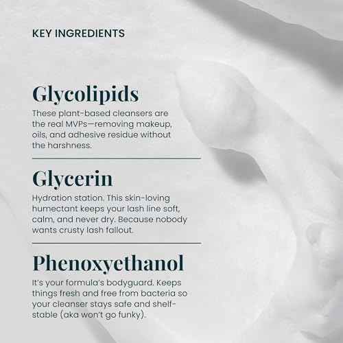 FlutterHabit Lash Shampoo, Gentle Foaming Eyelash Extension Cleanser, Lash Extension Cleanser Gently Removes Waterproof Makeup, Dirt, & Oil from Multi-Day Lashes, For Professional & Home Use (50ml)