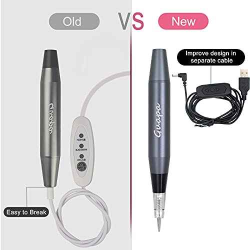 Guapa Microblading Tattoo Machine Electric MST Permanent Makeup Machine Tattoo Gun Device with 50pcs Cartridge Needles for Eyebrow Eyeliner Lip Body Art Beauty (Machine Gray+50pcs Needles)