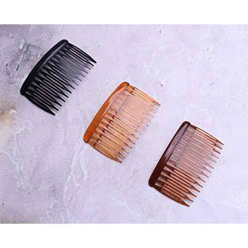 6 Pcs 14 Teeth Hair Side Comb Transparent Twist French Vintage Style Hair Clips Pins Accessories for Women Girls Bridal Wedding Veil Fine Hair