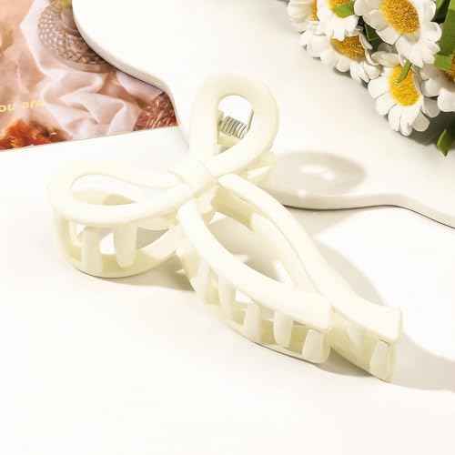 2 Pcs Bow Claw Clip Cute Hair Clips for Thick and Thin Hair Nonslip Strong Hold Bow Hair Clips for Women, Black & White
