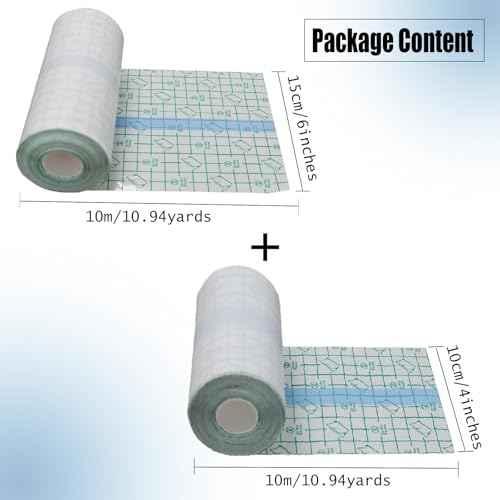 10 Yard Tattoo Aftercare Bandage - SOTICA 2 Rolls Second Skin Tattoo Cover (4 inch, 6 inch Wide) Tattoo Bandages Waterproof Tattoo Wraps for Healing Tattoo Cover for Swimming Tattoo Film for Shower