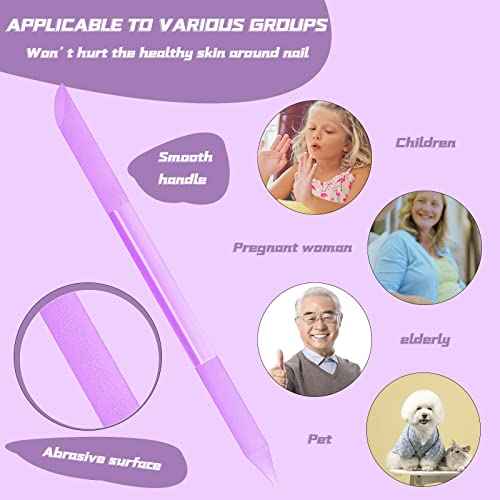 4Pcs Glass Cuticle Pusher, heemeei Dual-Ended Manicure Stick, Crystal Cuticle Pusher Glass File, Professional Precision Filing Cuticle Remover, Manicure Pedicure Tools for Nails and Cuticles Care¡¦