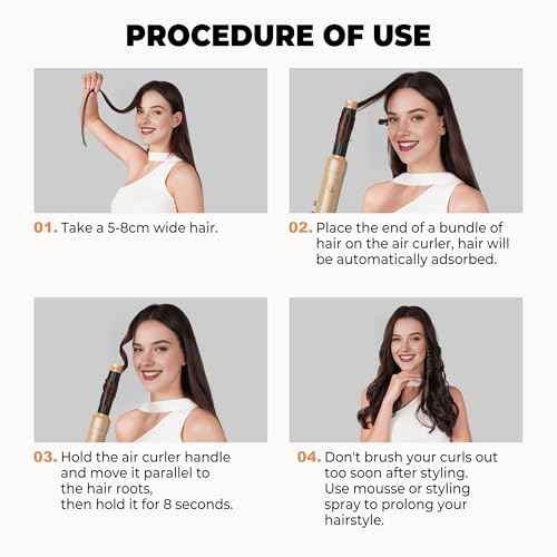 5 in 1 Blow Dryer Brush, Hair Dryer Brush Set Hair Styler Curling Wrap Air Curler, Negative Ion Curling Iron Hair Styling Tools, Hot Air Brush for Drying, Straight, Curl, Volumizing, Smoothing