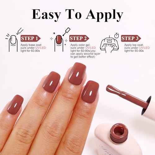 Imtiti 10ML Chocolate Moose Nail Gel Polish Soak Off LED UV Brown Gel Polish DIY at Home Salon Art Gift for Women Girls 1PCS