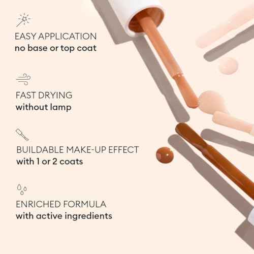 Manucurist Active Smooth 00 Nail Concealer Polish & Care - 2 in 1 Nude Nail Polish : Nail Strengthener and Growth - No Lamp - Ridge Filler for Nails - Natural Ros? Nail Polish