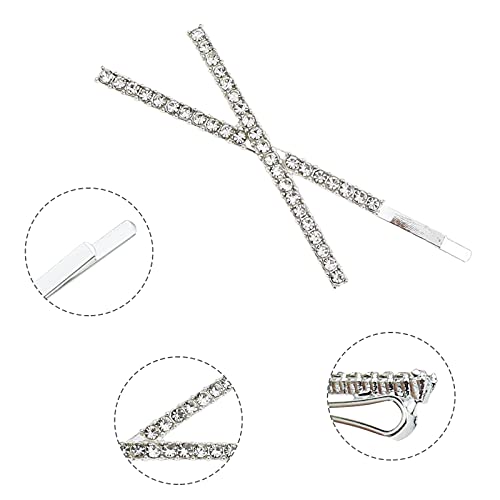 9 Pieces X Shaped Crystal Hair Pins Rhinestone Bobby Pin Metal Shiny Hair Clip Sparkly Hair Decorations Barrettes Hair Accessories for Women Girls