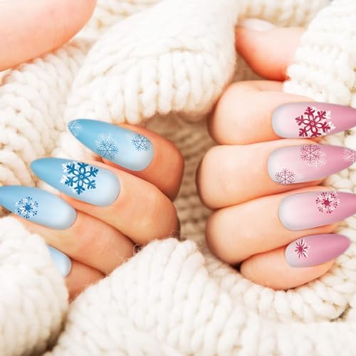 6Pcs Winter Snowflake Nail Art Stamping Plate Kit Christmas Assorted Snowflake Nail Art Plate for Xmas DIY Print Manicure Salon Studio