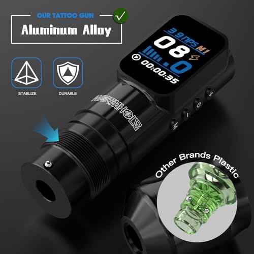 Wormhole Tattoo Kit Wireless Tattoo Gun Kit 1,500mAh Tattoo Power Supply, Smart LED Digital Display Xtreme Tattoo Ink 20 PCS Tattoo Cartridge Needles Complete Tattoo Machine Kit for Artist