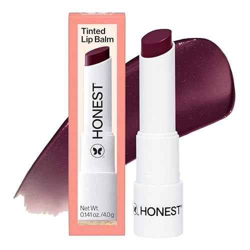 Honest Beauty Moisturizing Vegan Tinted Lip Balm | Antioxidant-rich Acai Extracts + Avocado Oil | Paraben Free + Cruelty Free | Plum Drop