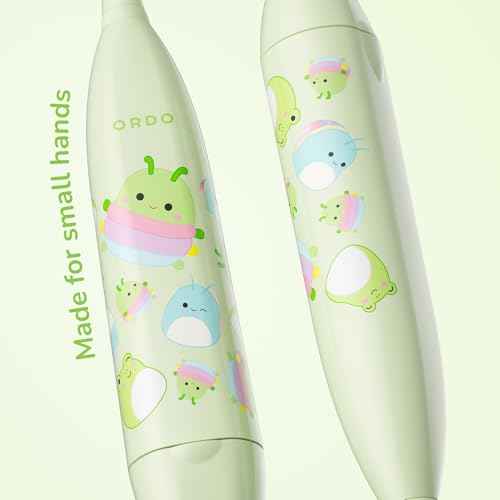 ORDO Squishmallows Toothbrush, Sonic Battery Toothbrushes for Kids, Soft Bristles, Extra Brush Head Inc, Gift for Kids Aged 4 Years and Up, Battery Included, Rutabaga