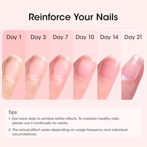GELLEN Nail Strengthener, 8-In-1 Nail Repair Serum Growth for Thin Brittle Damaged Nails, Non Polish, Air Dry Clear Nail Growth Care Treatment, Keratin Calcium Formula, Cherry Blossom Scent