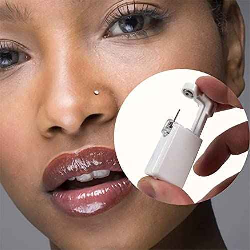 Nose Piercing Gun - 2 Pack Self Nose Piercing Kit Unit Disposable Nose Piercing Gun with Nose Stud Piercing Kit Tool for Cartilage Tragus Helix Piercing Gun Piercing Jewelry (Silver)