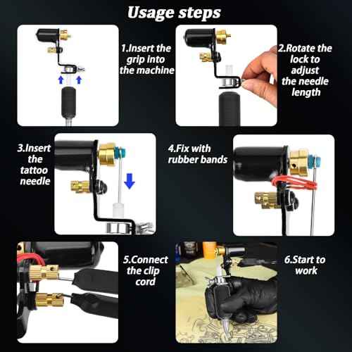 ATOMUS Tattoo Machine Shader & Liner Assorted Tattoo Motor Gun Kits Supply For Artists (Black)