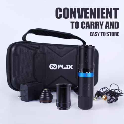 Wjx W3 Tattoo Kit Complete Tattoo Machine Kit Tattoo Gun Pen Fast Charging 2 Batteries Rotary Powerful Motor with 20pcs Mixed Size Cartridge Needles Suitable for Beginners and Artists