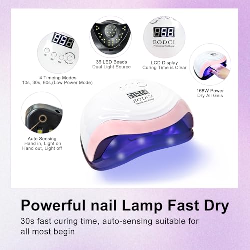 33 Colors Gel Nail Polish Kit With UV Light, 76 Pcs Nail Pink Nude Green Blue Gel Nail Polish Set 168W Nail Lamp, No Wipe Base Top Coat & Manicure Tools Starter Kit DIY Home Salon Gifts